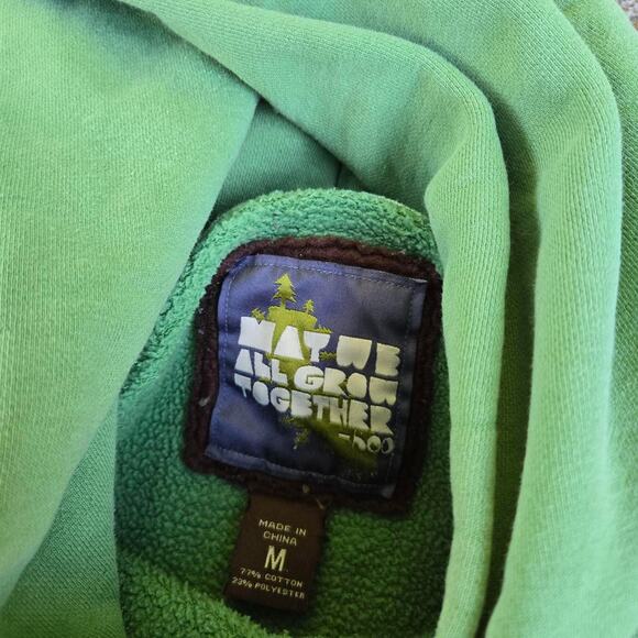 Vtg Y2k HOLLISTER Newport Beach Spellout Applique Earthtone Hooded Sweatshirt M - Picture 5 of 7